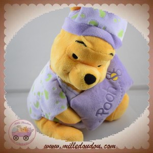 DISNEY SOS DOUDOU OURS WINNIE L'OURSON FLUORESCENT PYJAMA OREILLER VIOLET NICOTOY