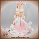 DISNEY SOS DOUDOU LAPIN PAN PAN BEIGE MOUCHOIR BLANC ROSE MISS BUNNY PAPILLON