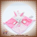 MOTS D'ENFANTS SOS DOUDOU LAPIN PLAT CARRE ROSE POULE