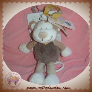 NOUKIE'S SOS DOUDOU SINGE BONO BEIGE GRIS BLANC MUSICAL