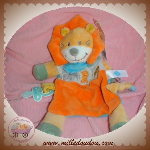 TEX SOS DOUDOU LION ORANGE PLAT GRIS ELEPHANT ATTACHE TETINE