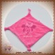 DISNEY SOS DOUDOU MOUCHOIR PLAT ROSE FUSHIA TETE MINNIE NOEUD CARREFOUR