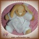 KALOO SOS DOUDOU LAPIN BOULE PLUME TAUPE MARRON NATUREL 25 CM