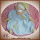 SOS DOUDOU OURS PLAT BLEU LUNE ETOILE ORANGE JAUNE NOEUD PAPILLON