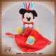 DISNEY SOS DOUDOU MICKEY ROUGE BLEU DEGUISE LAPIN MOUCHOIR