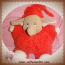 NOUNOURS SOS DOUDOU ELEPHANT BEIGE CORPS ROUGE