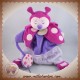 DOUDOU ET COMPAGNIE SOS COCCINELLE FRAMBOISELLE MARIONNETTE BOUCLETTE VIOLET FUSHIA MAUVE