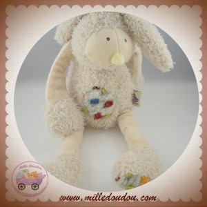 MOULIN ROTY SOS DOUDOU LAPIN BLANC ECRU POIS LAINE LES ZAZOUS