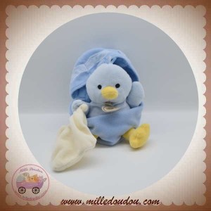 BABYNAT BABY NAT SOS DOUDOU POUSSIN CANARD BLEU COQUILLE MOUCHOIR ECRU