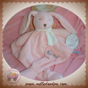 Baby Nat' - Doudou Lapin Plat - Lapin Poupi Rose - Imprimé Fleurs - Forme  Originale Facile à Attraper avec Nouettes & Grandes Oreilles - Idée Cadeau