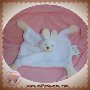 BABOU SOS DOUDOU LAPIN PLAT BLANC ECRU JAUNE