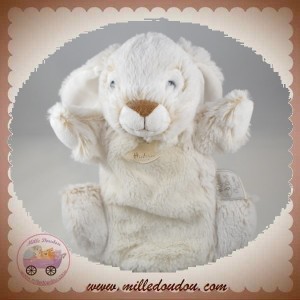 HISTOIRE D'OURS SOS DOUDOU LAPIN MARIONNETTE ECRU CHINE BEIGE