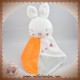 SIPLEC SOS DOUDOU LAPIN BLANC PLAT ORANGE GRIS CHAMPIGNON