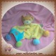 KALOO SOS DOUDOU OURS PLAT JAUNE RAYE ROUGE BLISS POMPON