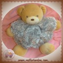 KALOO SOS DOUDOU OURS FUR BEIGE CORPS BOULE GRIS YETI 30 cm