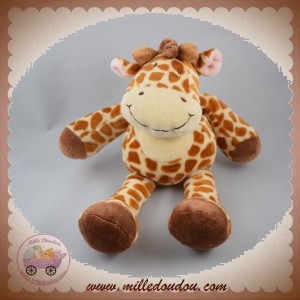 NICOTOY SOS DOUDOU GIRAFE TACHETE MARRON ECRU MOLLE ROSE