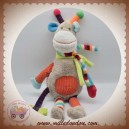 NICOTOY SOS DOUDOU ZEBRE GIRAFE GRIS EVEIL FLEUR BOUCLETTE