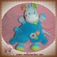 NICOTOY SOS DOUDOU ZEBRE BLANC QUASI PLAT BLEU PLUME OISEAU