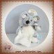 BABYNAT SOS DOUDOU SOURIS CHINE POIL MOUCHOIR BLANC BLEU MARINE FLOCONS