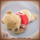 DISNEY SOS DOUDOU OURS WINNIE L'OURSON JAUNE PULL ROUGE ALLONGE MUSICAL