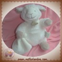 DOUDOU ET COMPAGNIE SOS AGNEAU MOUTON BLANC MOUCHOIR GRIS TAUPE 24 CM