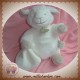 DOUDOU ET COMPAGNIE SOS AGNEAU MOUTON BLANC MOUCHOIR GRIS TAUPE 24 CM