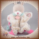 DOUDOU ET COMPAGNIE SOS LAPIN MARIONNETTE CHINE MARRON ROSE NOEUD VERT CHOUPI