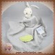 KALOO SOS DOUDOU LAPIN BLANC PLAT GRIS MOUCHOIR OISEAU VERT ZEN