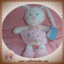 TEX SOS DOUDOU LAPIN BLANC ROBE ROSE OISEAU NID VICHY