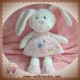 TEX SOS DOUDOU LAPIN BLANC ROBE ROSE OISEAU NID VICHY