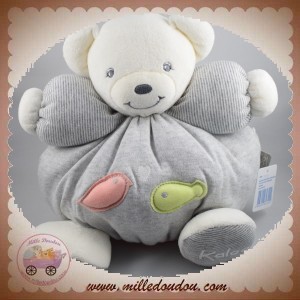 KALOO SOS DOUDOU OURS BLANC BOULE GRIS TISSU ZEN POISSON COEUR