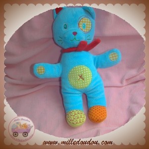 NICOTOY SOS DOUDOU CHAT OURS BLEU ROND VERT CROIX