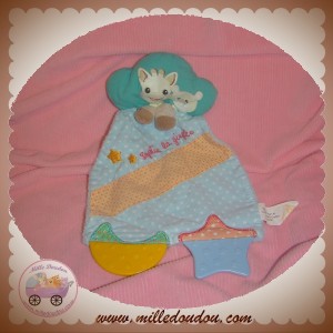 VULLI SOS DOUDOU GIRAFE SOPHIE PLAT BLEU TISSU ANNEAU DENTITION