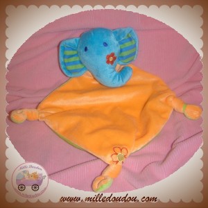 BRUIN SOS DOUDOU ELEPHANT BLEU PLAT ORANGE VERT TOY'S RUS