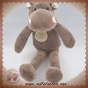 DOUDOU ET COMPAGNIE SOS DOUDOU HIPPOPOTAME TAUPE FONCE ROLAND GARROS BNP DC2158RG