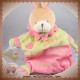 BABYNAT BABY NAT SOS DOUDOU LAPIN FIONA MARIONNETTE ROSE VERT BISOUS