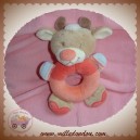 NATTOU SOS DOUDOU ZAMIS VACHE BEIGE ROSE HOCHET ROND