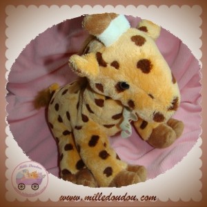 HISTOIRE D'OURS SOS DOUDOU GIRAFE ORANGE MARRON TACHETE 28 CM