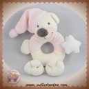 BOUT'CHOU MONOPRIX SOS DOUDOU OURS BLANC HOCHET ROSE GRIS ETOILES