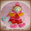 DOUDOU ET COMPAGNIE BY AURORA SOS OURS PRINCESSE INDIDOUS MARIONNETTE ROUGE ORANGE ROSE