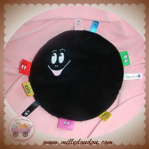 JEMINI SOS DOUDOU BARBAPAPA BARBAMAMA PLAT NOIR VELOURS EPONGE ETIQUETTES