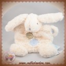 BABYNAT SOS DOUDOU LAPIN BLANC PLAT BLEU CLAIR POIL CROIX