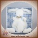 DOUDOU ET COMPAGNIE SOS LAPIN BONBON PLAT BLANC BLEU POIL