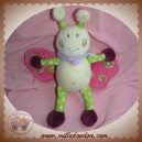 NOUNOURS SOS DOUDOU PAPILLON ECRU HOCHET AILE ROSE VERT FLEUR