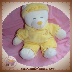 GIPSY SOS DOUDOU OURS BLANC HABIT JAUNE LUNE BEAR