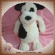 JELLYCAT SOS DOUDOU CHIEN NOIR BLANC ECRU POIL