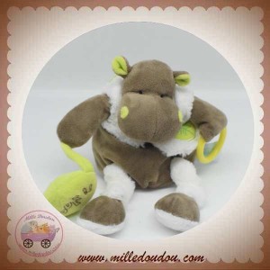 BABYNAT BABY NAT SOS DOUDOU HIPPOPOTAME TAUPE ECRU FEUILLE EVEIL