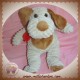 RAYNAUD LES PETITES MARIE SOS DOUDOU CHIEN ECRU BEIGE MARRON ECHARPE ROUGE