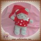 NICOTOY SOS DOUDOU OURS GRIS PULL ROUGE ETOILE