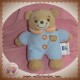 CINAR SOS DOUDOU OURS BEIGE CORPS BLEU COL ORANGE